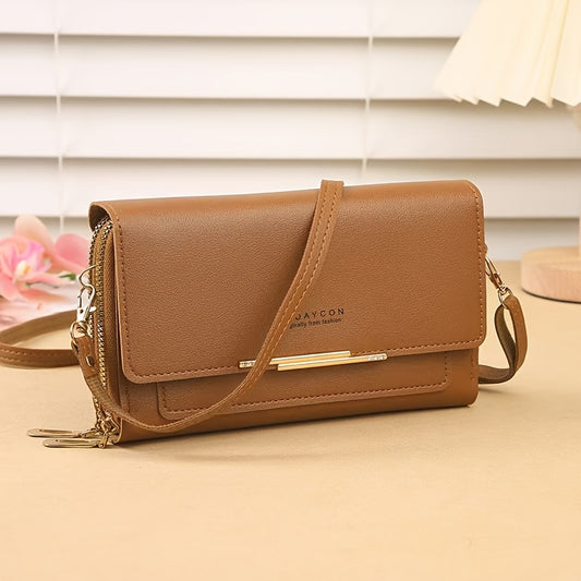 Women'S Shoulder Bag, New Multifunctional Wallet for Women, Zip Closure, Detachable Shoulder Strap, Can Be Used As a Shoulder Or Crossbody Bag, Medium-Length Clutch, Phone Bag, Coin Purse, with 3 Card Slots + Phone Compartmen