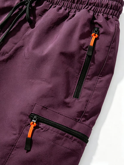 Men's Casual Loose-Fit Cargo Shorts with Elastic Drawstring Waist