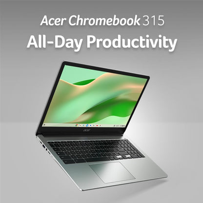 Acer Chromebook 315 Laptop | Intel Celeron N4500 | 15.6" Full HD IPS Display | Intel UHD Graphics | 4GB LPDDR4X | 64GB Emmc | Intel Wi-Fi 6 | DTS Audio | USB Type-C | Chrome OS | Cb315-4H-C8Xu,Silver