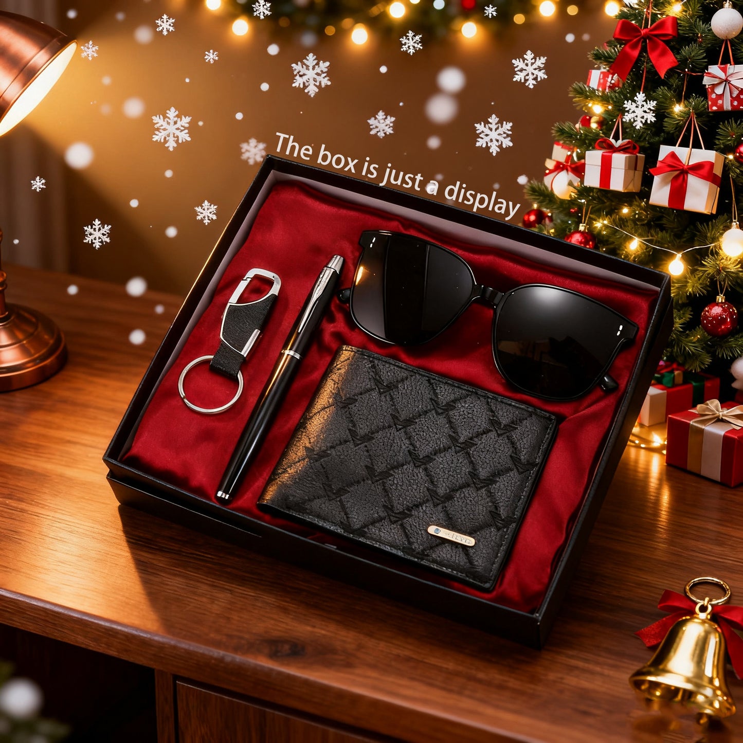 4pcs Men'S Business Style Fashionable Wallet, Signature Pen, Glasses, Keychain - a Romantic Gift for Boyfriend/Family, Suitable for Christmas Gifts, Valentine'S Day, Gifts for Men/Fathers.