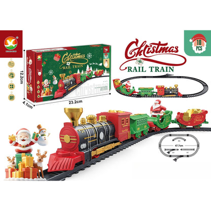 Electric Christmas Train Set | Hanging Christmas Tree Decoration, Indoor & Outdoor Use, Battery Powered, Weather Resistant, Suitable for Children, Red, Green - QWK Brand