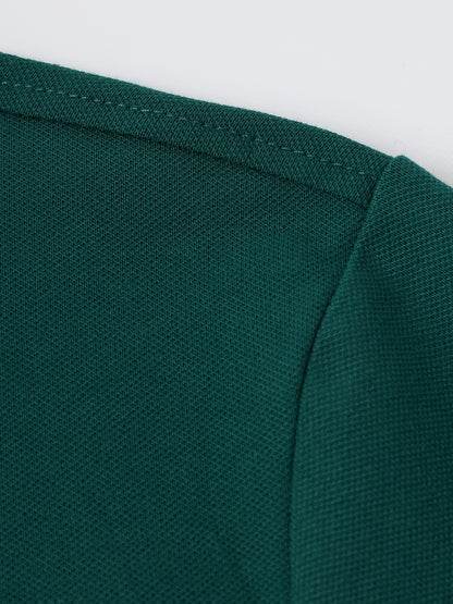 Men's Turn- Collar 95% Cotton 5 Spandex Embroidered T-Sshirt Short Sleeve Comfortable Breathability - ayq