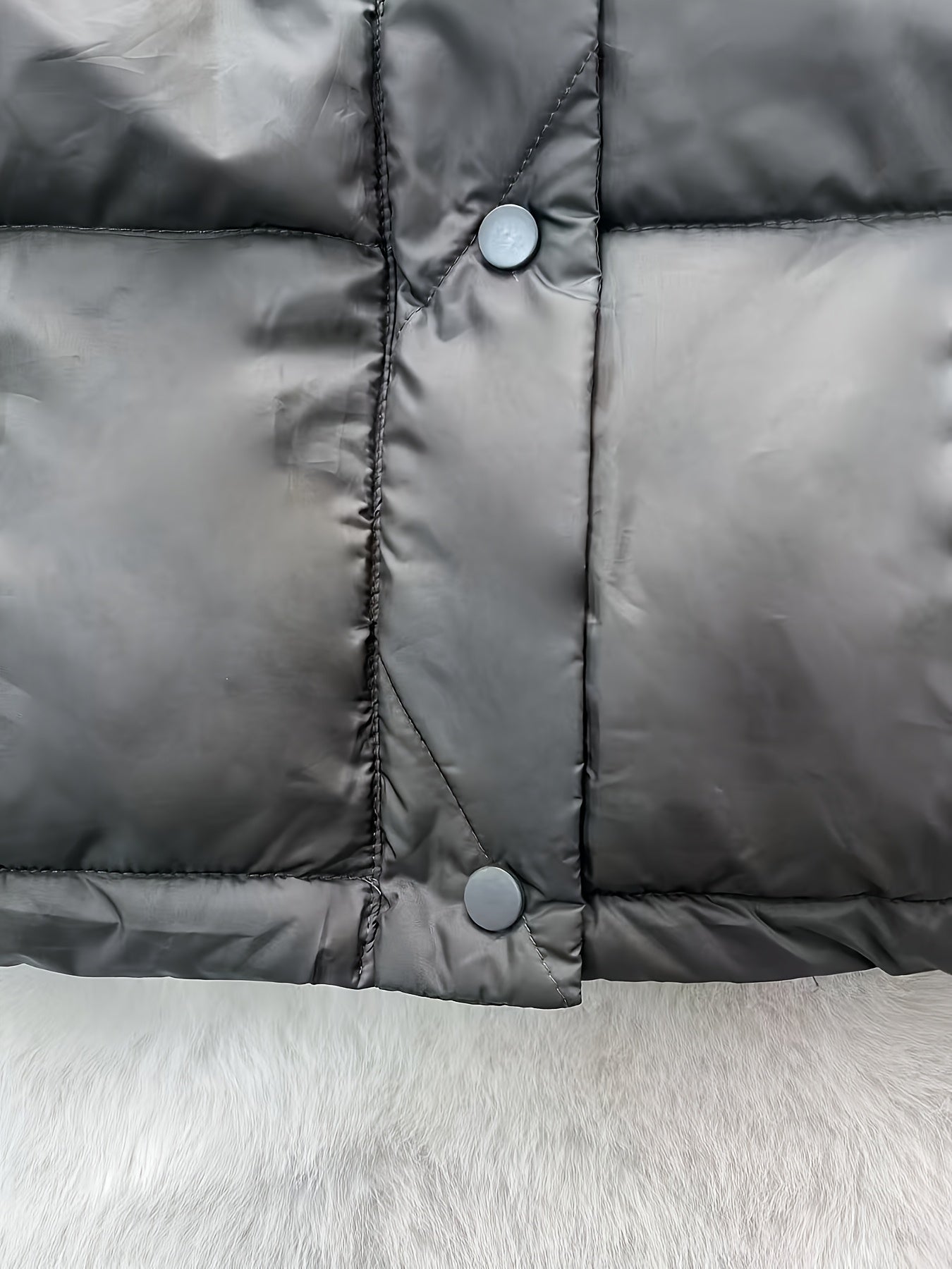 Women'S Stylish Winter Zip-Up Hooded Jacket - Casual Thickened Outerwear with Pockets, Long Sleeve, Non-Stretch Fabric, Solid Color, 100g/m², Perfect for Cold Weather, Winter Clothes