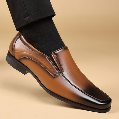 Men's Formal Square Toe Loafers Classic Business Shoes