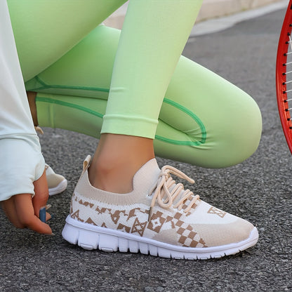 Women's Casual Sneakers Comfort Sport Shoes Fabric Knit Breathable Slip-On All-Season Walking Flats - EVA Sole Non-Slip Athletic Running Footwear - Taizhou North America  Europe Exclusive