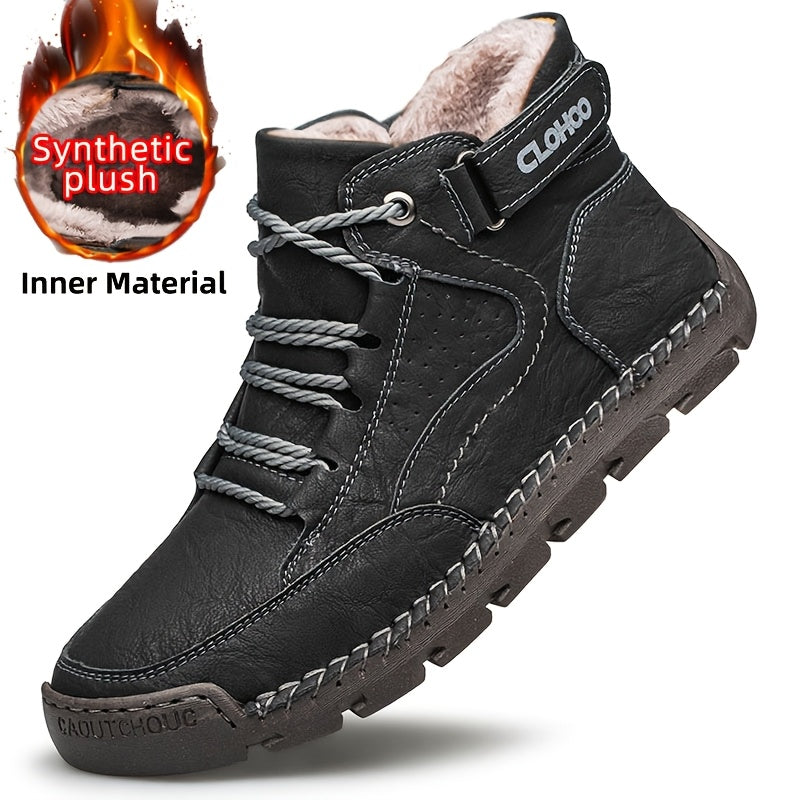 Men's Casual Lace-Up Ankle Boots with Rubber Sole