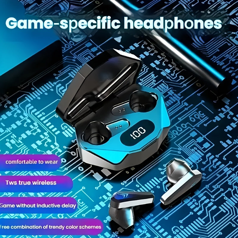 New Wireless Earbuds with LED Display Touch In-Ear TWS True Wireless Sports Music Gaming Headphones Compatible with Smart Devices, Suitable for Low Latency Games and Videos
