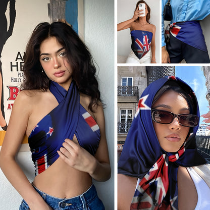 Women's Lightweight New Zealand Flag Scarf - Breathable Knit Polyester