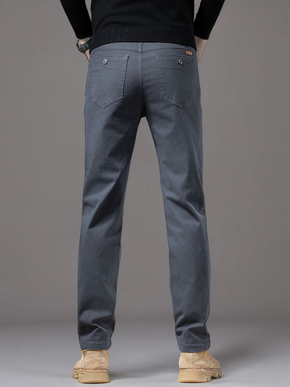 Men's Cotton Blend Casual Business Pants - Spring/Fall Style