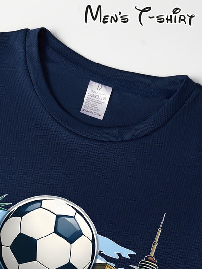 Men's 2026 World Cup Casual Landmark Print Polyester T-Shirt