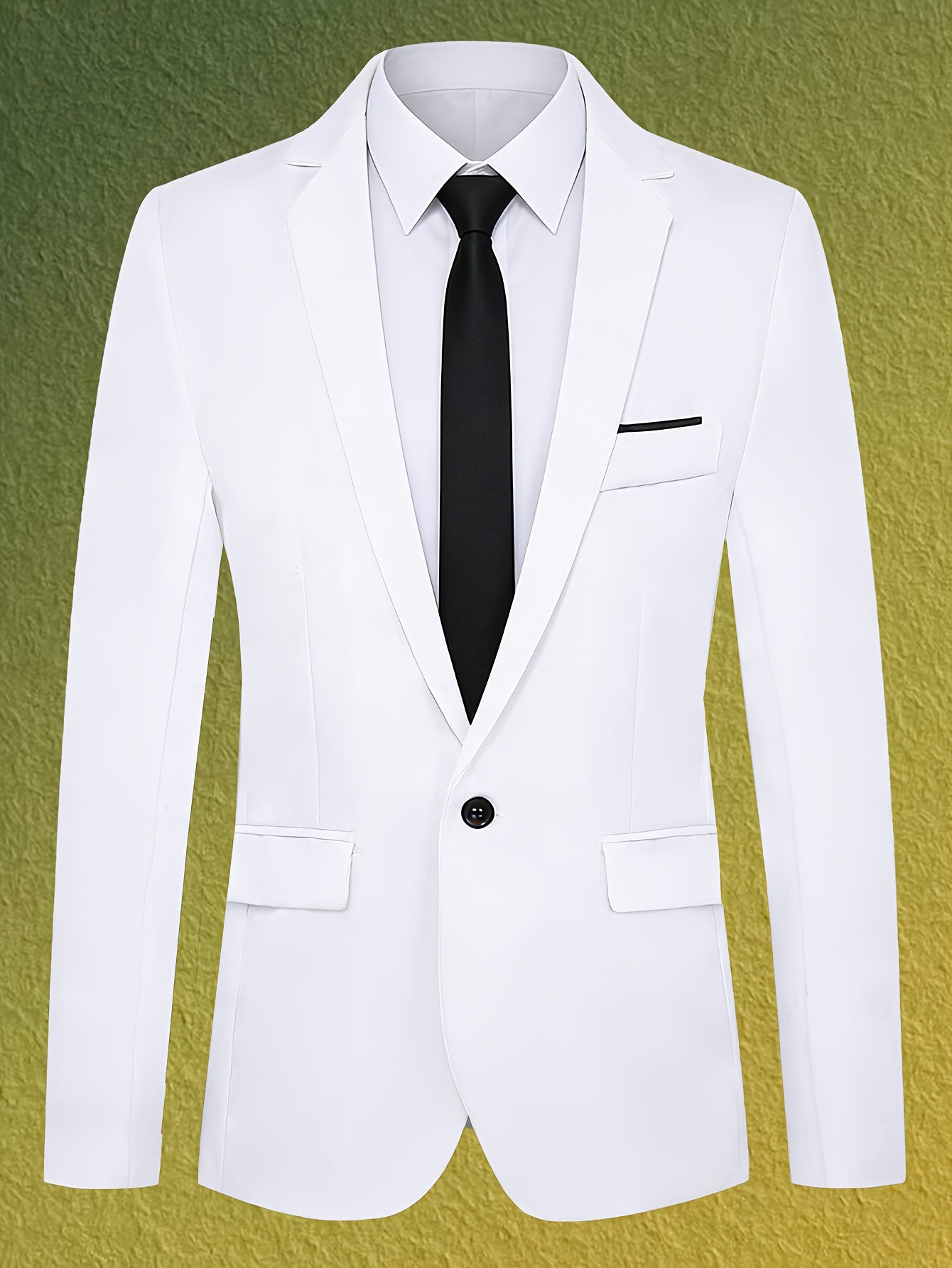 Men's Casual Slim Fit Solid Color Suit Jacket - Lightweight