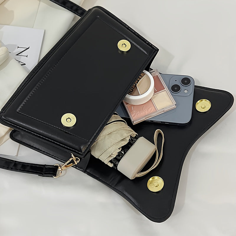 Fresh and trendy small square bag, one shoulder crossbody bag, youthful and sweet style, magnetic buckle closure bag, solid color, internet famous and popular bag