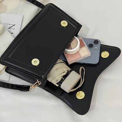 Fresh and trendy small square bag, one shoulder crossbody bag, youthful and sweet style, magnetic buckle closure bag, solid color, internet famous and popular bag