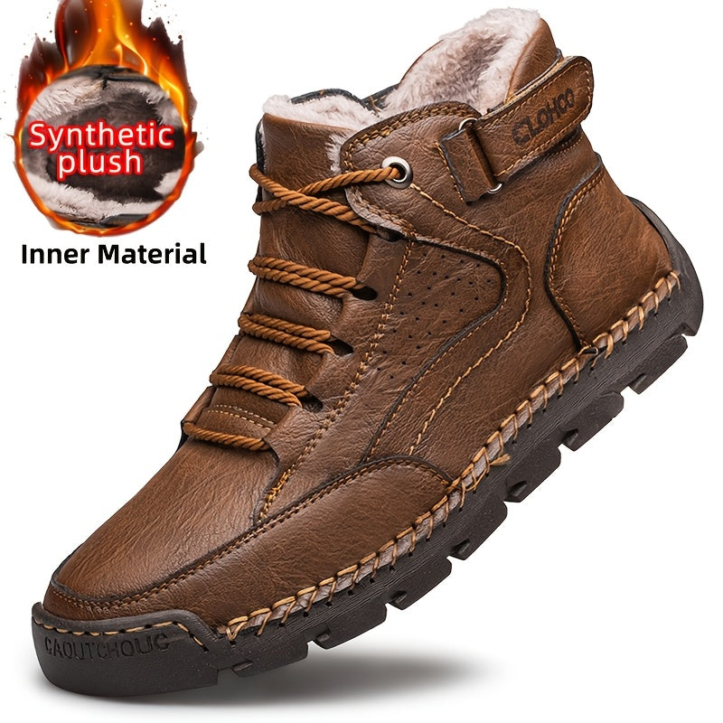 Men's Casual Lace-Up Ankle Boots with Rubber Sole
