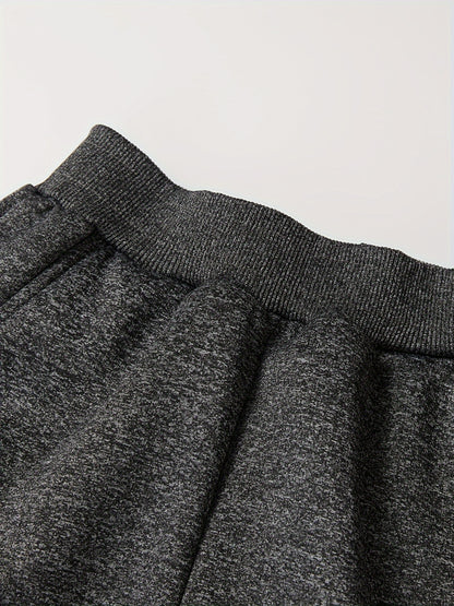 2pcs Boys' Thick Fleece-Lined Hooded Sweatsuit Set - Cozy Winter Warmth, Long Sleeve Pullover & Pants with Pockets, Casual Outdoor Playwear for Fall/Winter, for Outdoor, Winter Clothing