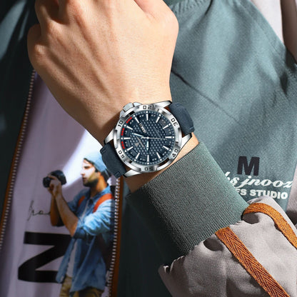 Men's Quartz Watch with PU Leather Strap, Casual Elegant Style