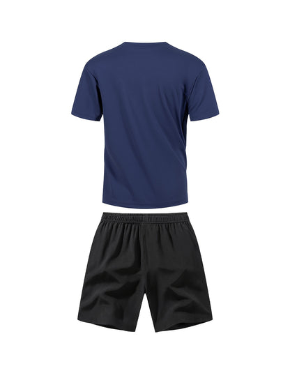 Boys' Quick-Dry Summer Shirt & Shorts Set with Reflective Strips