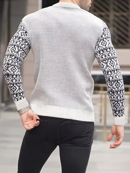 Men'S Long-Sleeve T-Shirt in a Heavy Waffle Knit for Autumn, Perfect for Casual Wear