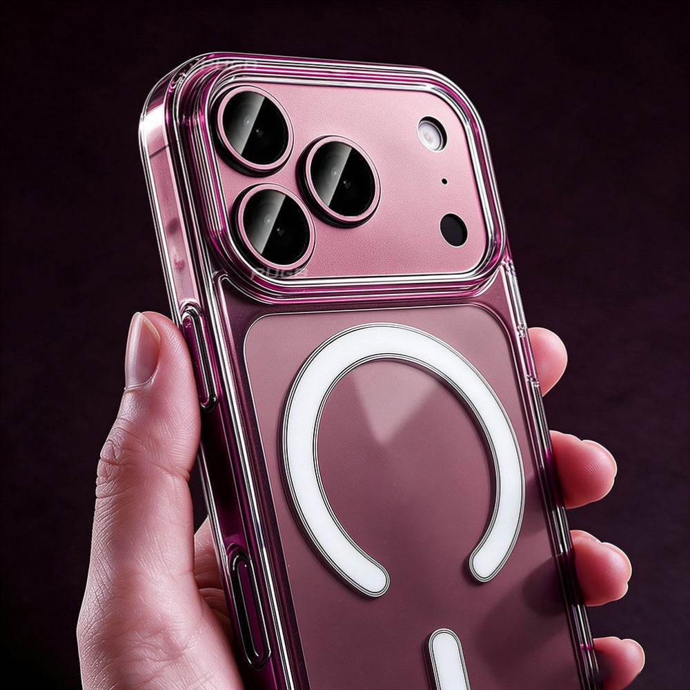 Luxury Transparent Magnetic Wireless Charging Phone Case for iPhone 11