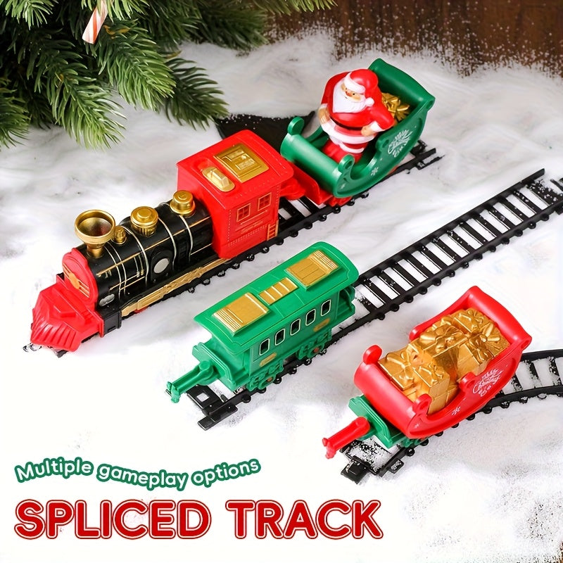 Electric Christmas Train Set | Hanging Christmas Tree Decoration, Indoor & Outdoor Use, Battery Powered, Weather Resistant, Suitable for Children, Red, Green - QWK Brand