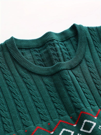 Men'S Jacquard Casual Knitted Warm Top