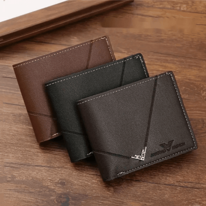 Men's Compact V-Short Wallet Suitable for - Short/Executive Style - Large Lychee Horizontal Blade with Multi-Card Holder - /Christmas/Valentine's/Father's Day Gift - Stylish & Functional Wallet for & s