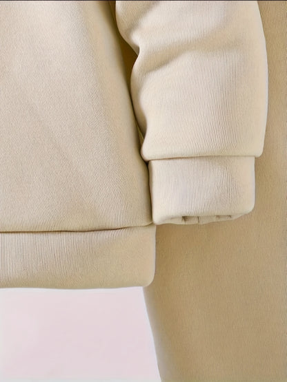 2pcs Boys' Casual Polyester Tracksuit Set, Los Angeles Alphabet Print, Medium Stretch Knit Fabric, Regular Fit, with Fleece-Lined Long Sleeve Hoodie and Joggers, for Daily & Outdoor Wear, Fall/Winter Warmth, for Outdoor