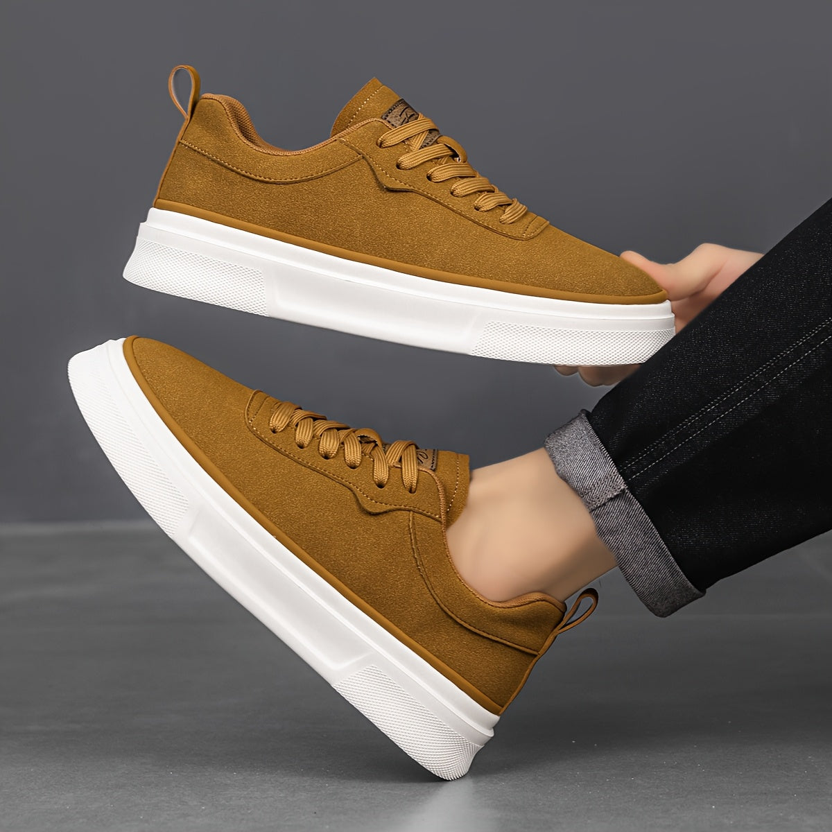 Men's Lightweight Breathable Skate Sneakers with Slip-Resistant Sole
