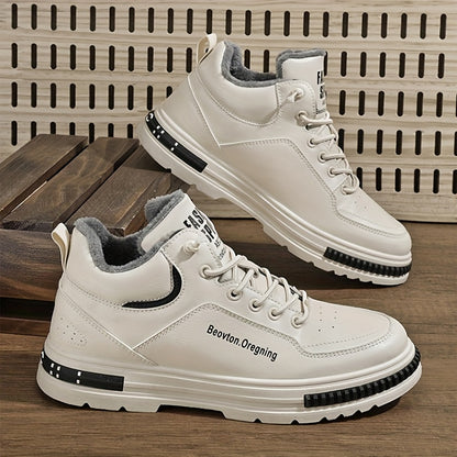 Men's Winter Lace-Up Short Snow Boots for Outdoor and Casual Wear