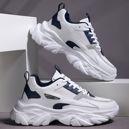 Men'S Comfortable And Breathable Casual Thick-Soled All-Season sneakers, Lightweight Outdoor Trendy Versatile Front-Laced Running Shoes - ayq
