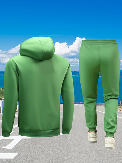 Men's Casual Sportswear Set: High-Quality Hooded Sweatshirt and Joggers for Running, Fitness, and Home Wear - Spring/Autumn Two-Piece Outfit