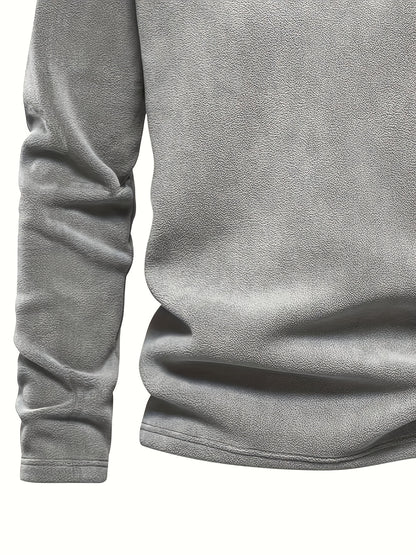 Men's Heavy-Duty Fleece-Like Winter Jacket with Full-Zip Closure & Mountain Logo Embellishment - Stand Collar Long Sleeve H-Shape Silhouette, Brown/White, Machine Washable Cold Weather Skiing & Outdoor Coat (No Belt)