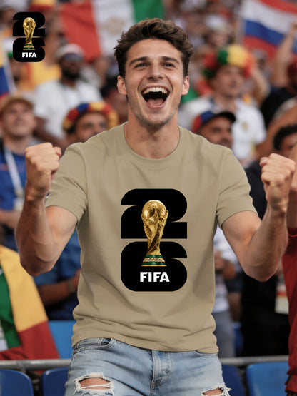 Men's Breathable Summer T-Shirt with FIFA World Cup Print