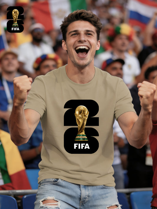 Men's Breathable Summer T-Shirt with FIFA World Cup Print