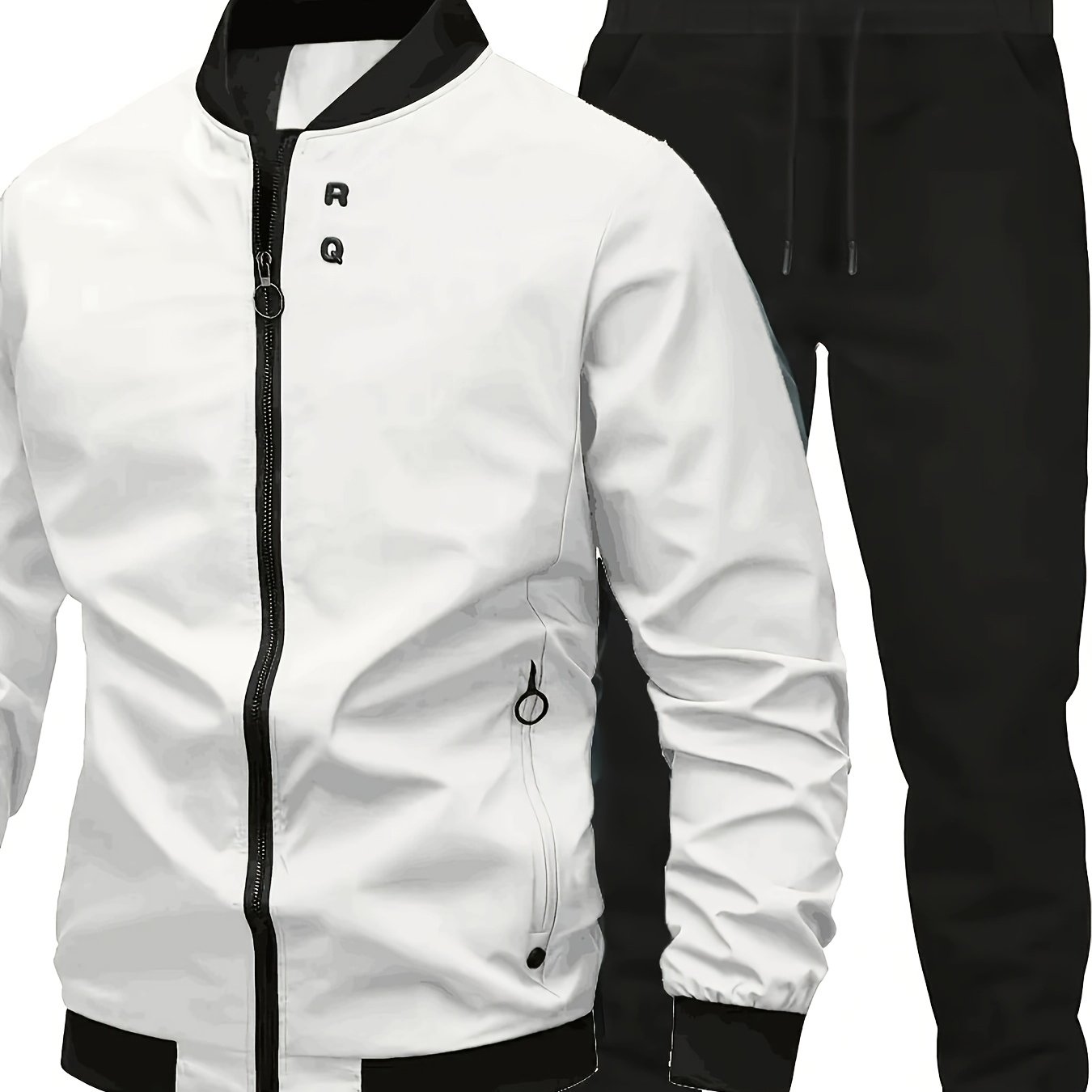 Star Blossom Men's Casual Sports Baseball Suit Pants Two-piece Set with Jacket and Trousers