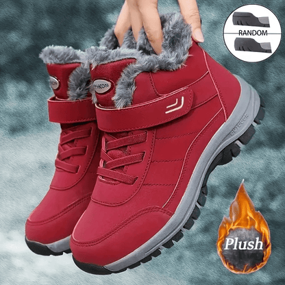 's & 's Winter Warm Ankle Boots with Lace-Up & Buckle Closure, Traction Tread Sole, Round Toe -like Upper - All-Terrain Ice/Snow Boots for, Outdoor, Daily Cold Weather (Unisex, Dark Grey/Brown)