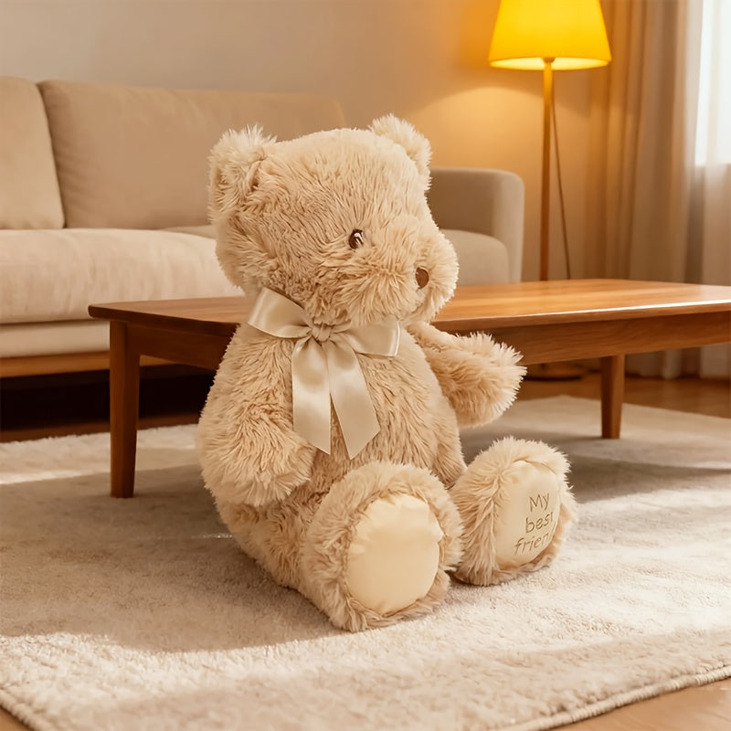 Cartoon Teddy Bear Plush Toy Cute Soft Stuffed Bear Dolls Funny Interactive Doll Cozy Home Sofa Decor Plush for Bedroom Desk Decoration Items Gift for Family and Friends