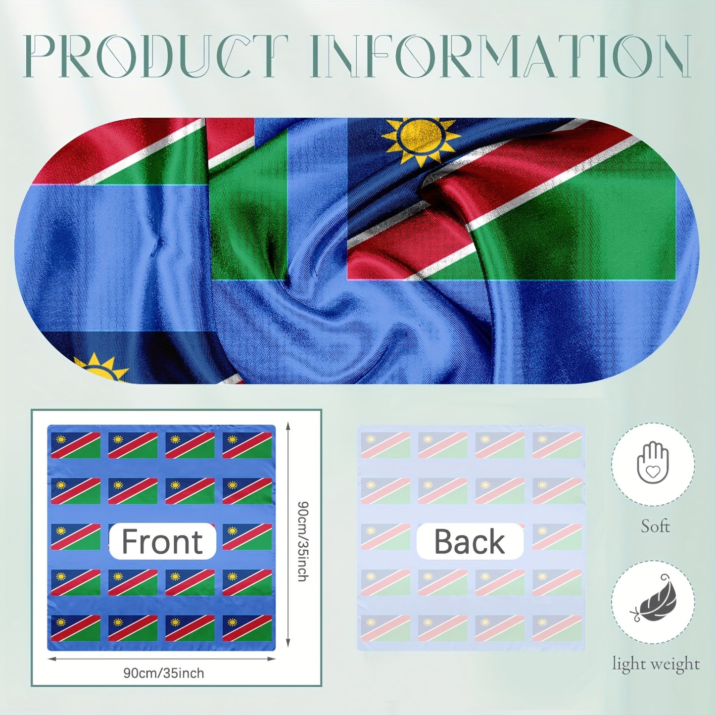 Large African Flag Scarf for Men and Women – Versatile Polyester Wrap