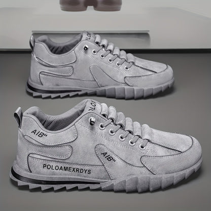 Men's Slip-On/Lace-Up Casual Shoes - All-Season Non-Slip Cushioned PVC Sole, Low-Top Athletic Sneakers Grey/ for Gym, Office, Everyday - Durable Canvas Upper  Non-Slip Grip Outsole, Grip Enhancing Footwear, Comfortable Lined