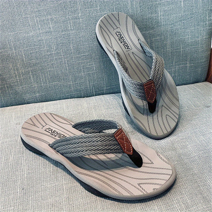 Men's Casual Summer Beach Sandals with Fabric Upper