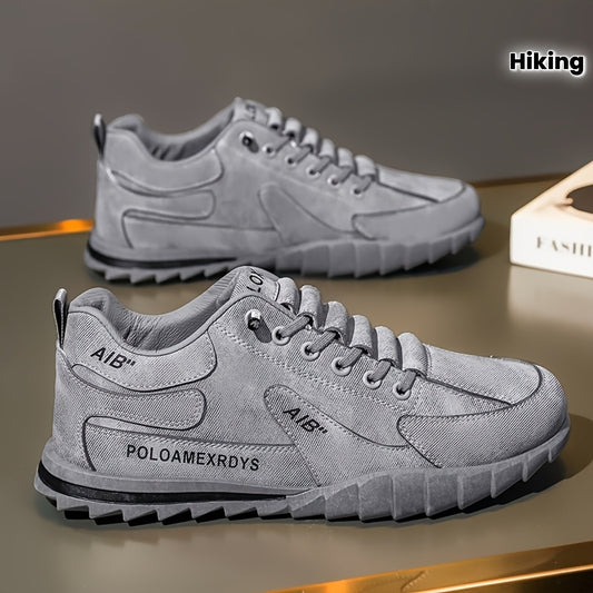 Men's Slip-On/Lace-Up Casual Shoes - All-Season Non-Slip Cushioned PVC Sole, Low-Top Athletic Sneakers Grey/ for Gym, Office, Everyday - Durable Canvas Upper  Non-Slip Grip Outsole, Grip Enhancing Footwear, Comfortable Lined