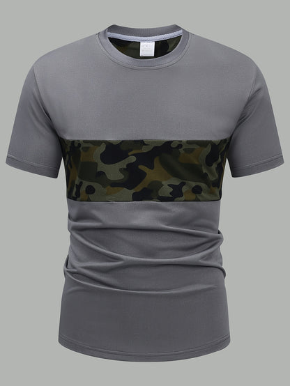 Men'S Camouflage Short Sleeve T-Shirt & Pants Set - Breathable, Quick-Dry Knit Fabric, Casual Style, Regular Fit, Ideal for Outdoor Activities, Hiking, and Fishing, Outdoor Clothing | Casual Style | Comfortable Fit