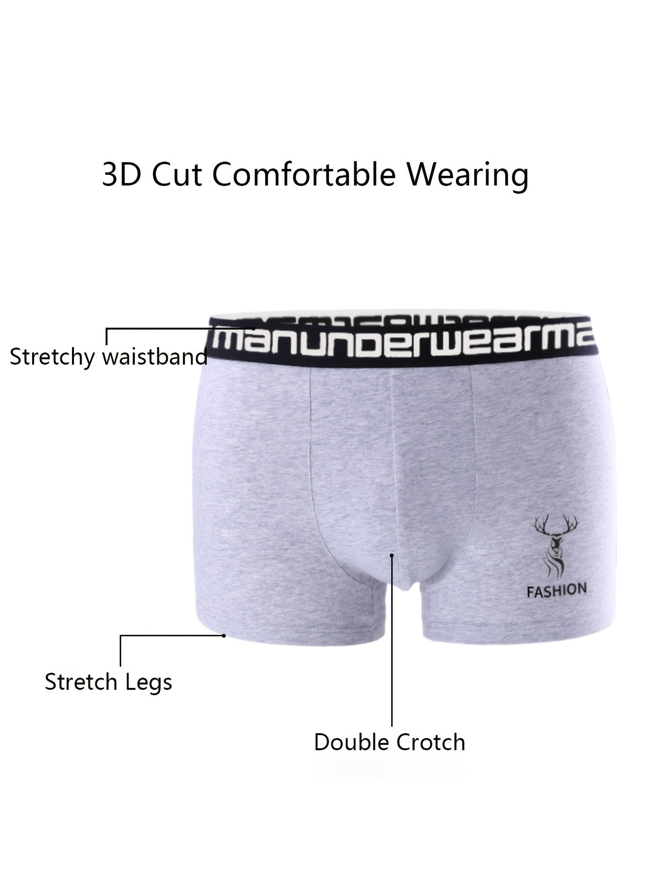 Men's Cotton Boxer Briefs 8-Pack Breathable Animal Prints
