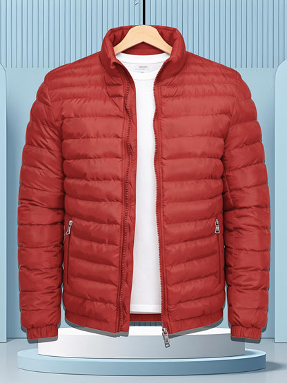 Men's Winter Softshell Jacket with Stand Collar and Zipper