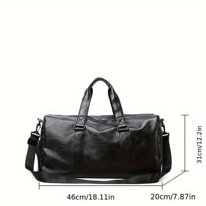 Large Capacity Lightweight Durable Business Travel Bag - Black Polyester Gym Duffel with Adjustable Shoulder Straps & Zipper Closure for Commuting, Weekend Trips, Daily Commute, Commuting Essentials, Minimalist Design, Reinfo
