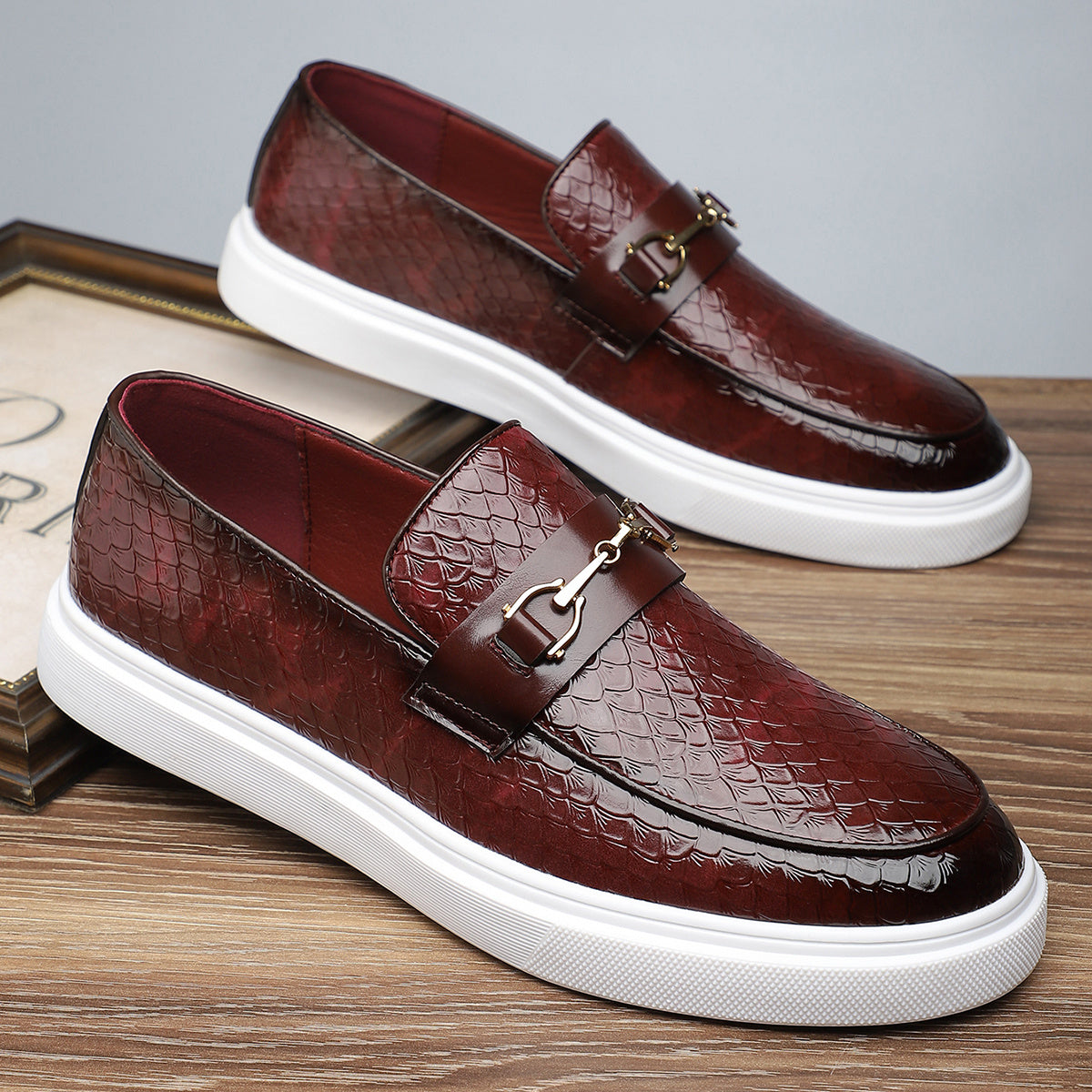 Men's Classic Oxford Slip-On Shoes for Office & Formal Wear