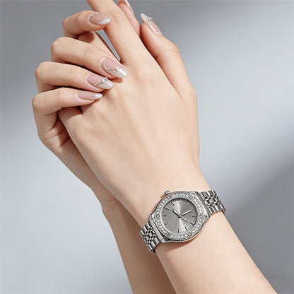 Women's Quartz Stainless Steel Casual Wrist Watch with World-Time