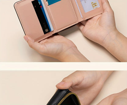 New Women's Fashion Minimalist Foldable Coin Purse with Clasp Design, Large Capacity, 6 Colors Available