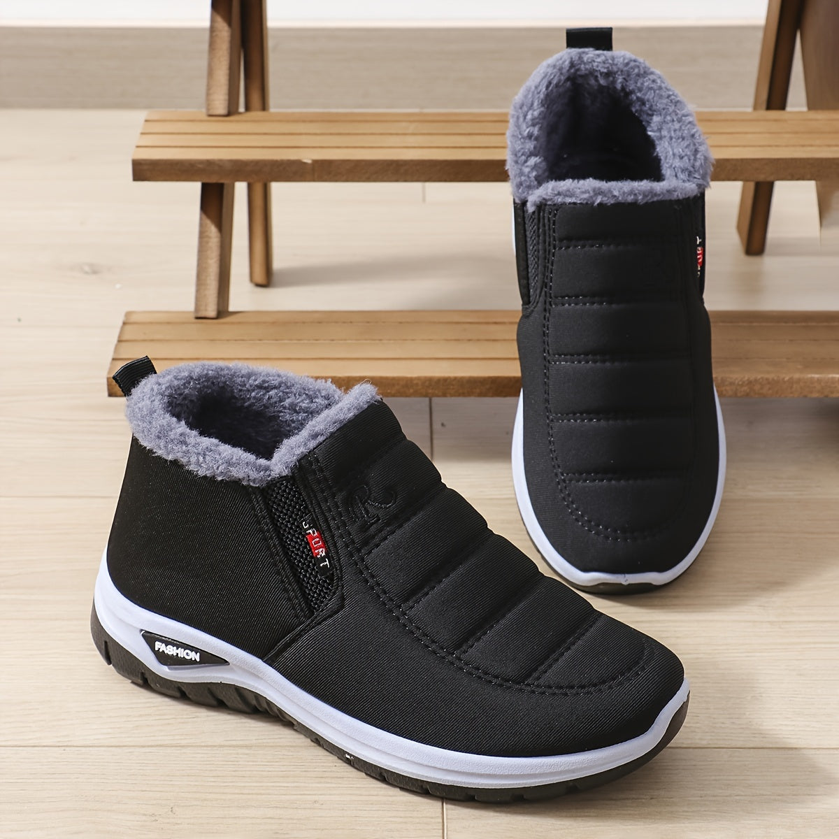 '-Lined New Winter Men's Outdoor Non-Slip Soft Comfortable Warm Lined Cold-Proof Shoes and Boots