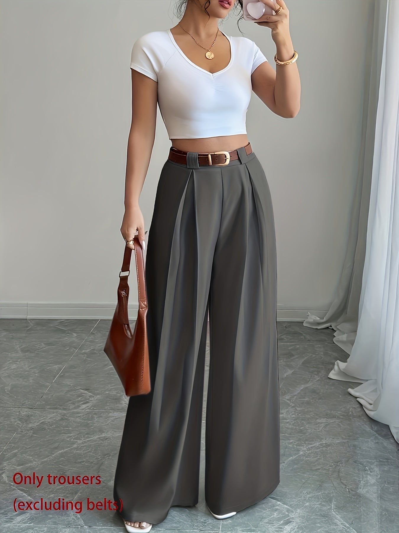 High-Waisted Wide Leg Culotte Pants for Elegant Daily Wear